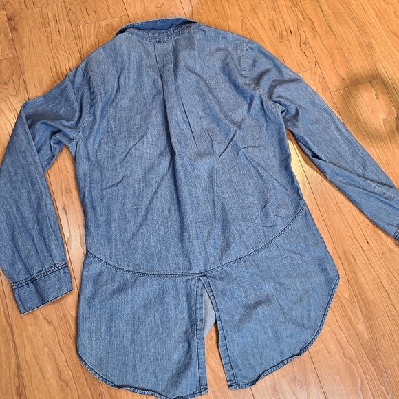 Per Se denim button down jean top - Picture 1 of 4